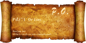 Pál Orion névjegykártya